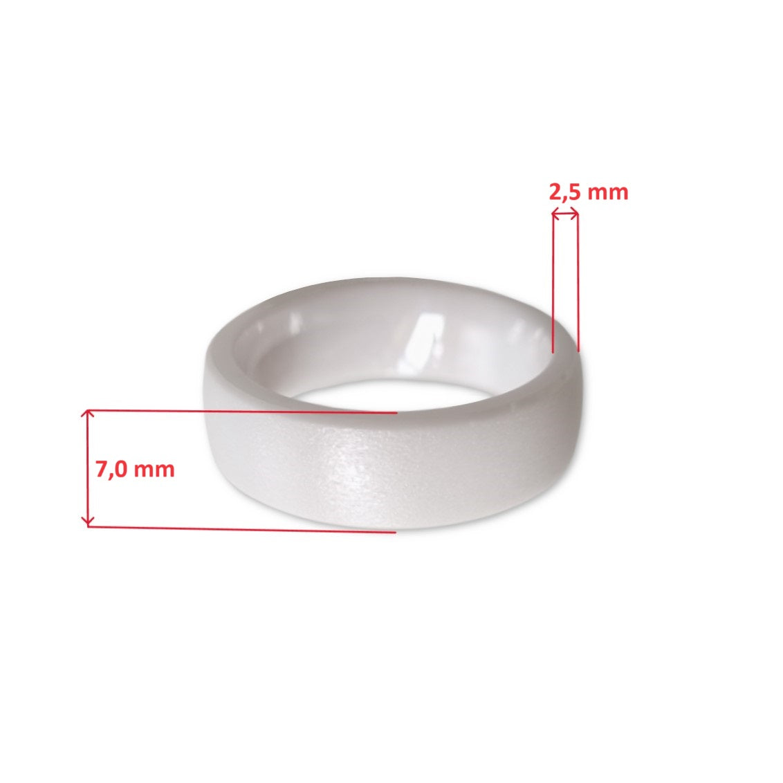 Misure Anello Bianco Satinato